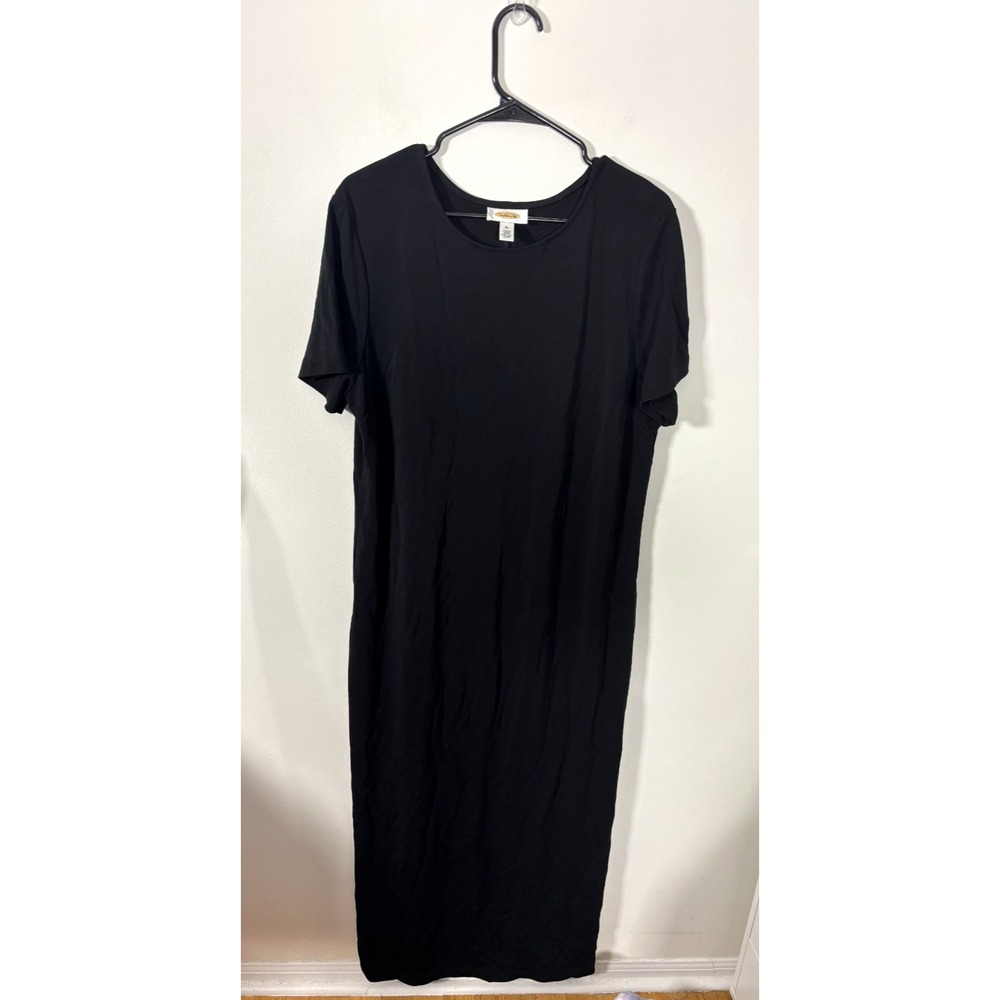Talbots Black Maxi Long T-Shirt Dress Women's XL